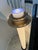 A dramatic custom illuminated column floor lamp by Donovan Lighting, Ltd. The sculptural design features a tall glowing...