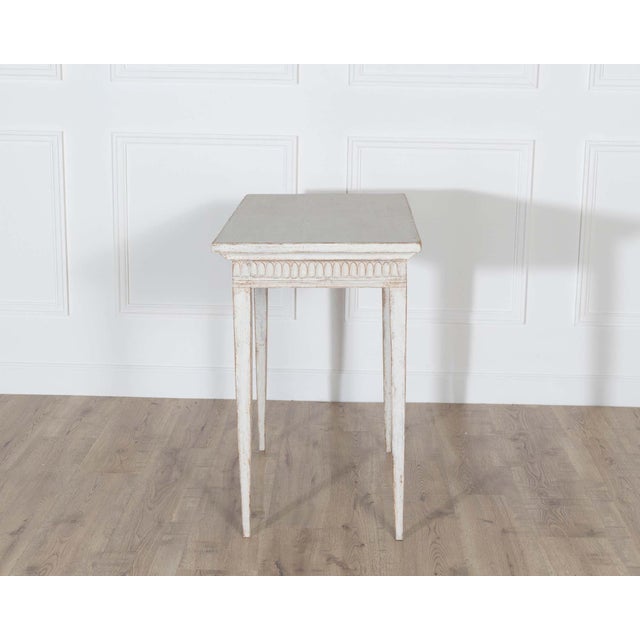Off-white 19th Century Swedish Gustavian Painted Side Table For Sale - Image 8 of 8