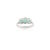 Metal Natural Three Stone Emerald Halo Diamond Wedding Ring Size 7 in 14k White Gold For Sale - Image 7 of 13