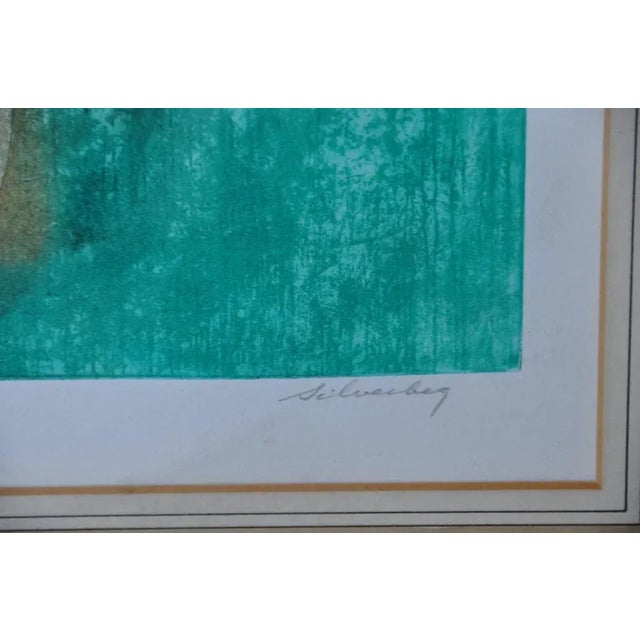 Vintage David Silverberg Limited Edition Colored Engraving For Sale - Image 4 of 6
