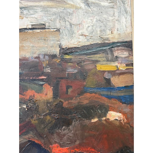 Mid 20th Century American Modernist Cityscape For Sale - Image 4 of 10