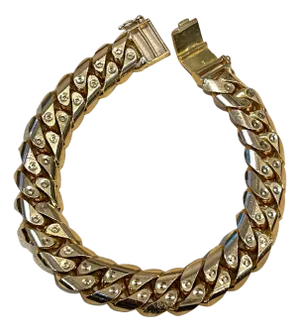 Vintage 22 Karat Yellow Gold 102.1 Gm Cuban link Bracelet Unisex