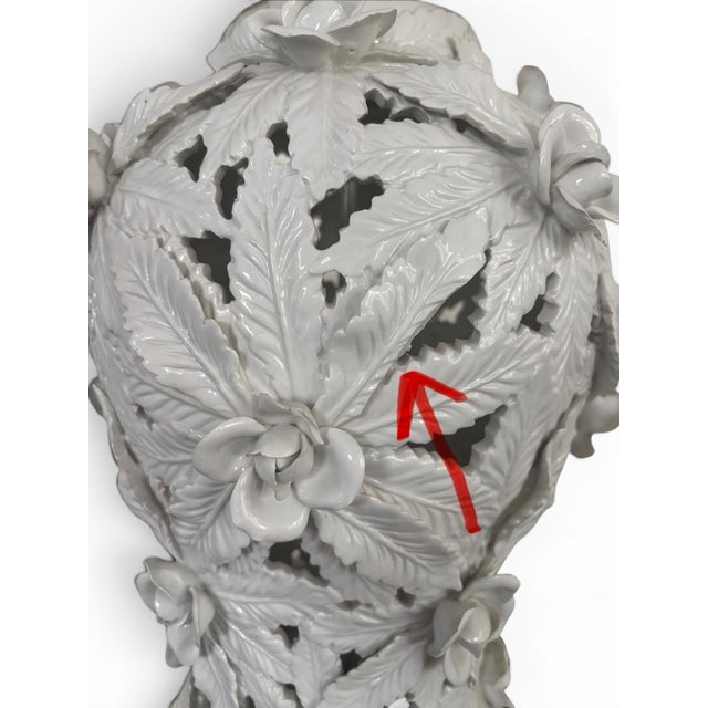 Mid 20th Century Extra Large Porcelain Floral Table Lamp in the Style of Casa Pupo For Sale In Los Angeles - Image 6 of 7