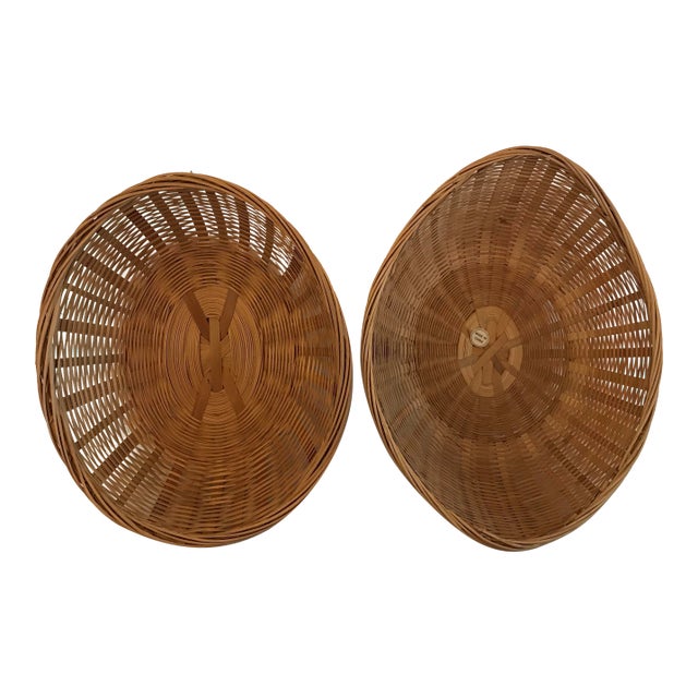 Vintage Wicker Baskets - Set of 2 For Sale