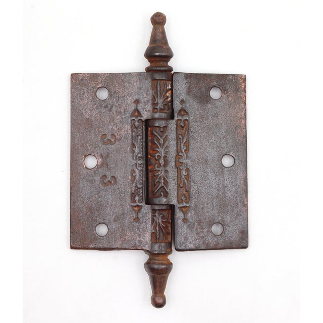 Early 20th Century Set of Antique 3 X 3 In. Victorian Cast Iron Butt Door Hinges For Sale - Image 5 of 6