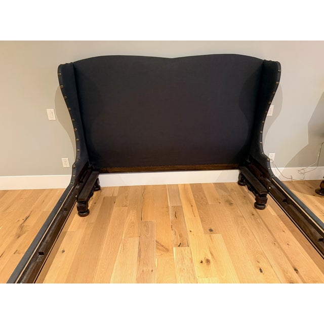 1990s Upholstered King Bed With 2 Sets of Side Rails For Sale - Image 10 of 11