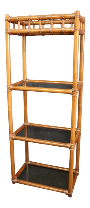 Mid Century Faux Bamboo Etergere