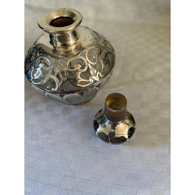 Early 20th Century Sterling Silver Overlay Art Nouveau Perfume Bottle For Sale - Image 4 of 11