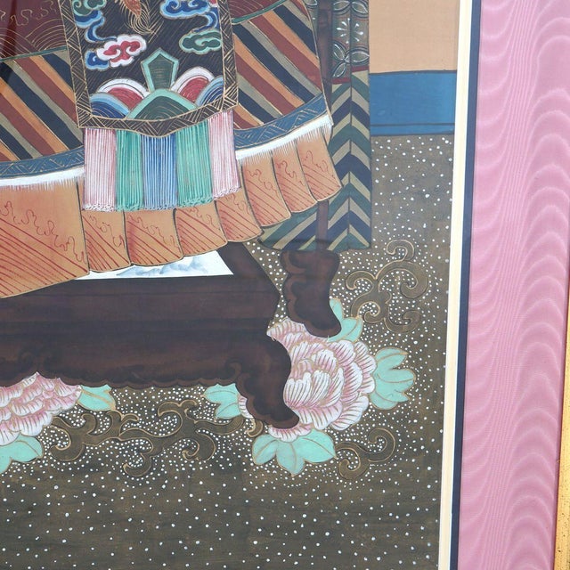 Pair of Chinese Deity Colored Prints With Gilt Frames Mid 20th Century For Sale - Image 12 of 12