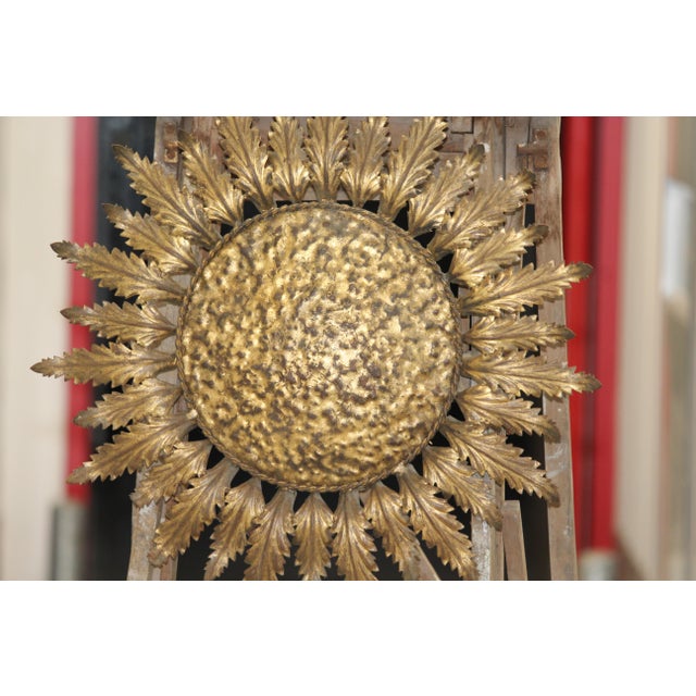 Brown Gilt Sun Wall or Ceiling Light, France, 1950s For Sale - Image 8 of 18