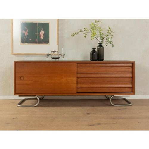 Stainless steel legs in Bauhaus design, Sideboard Width: 36 cm Height: 20 cm
