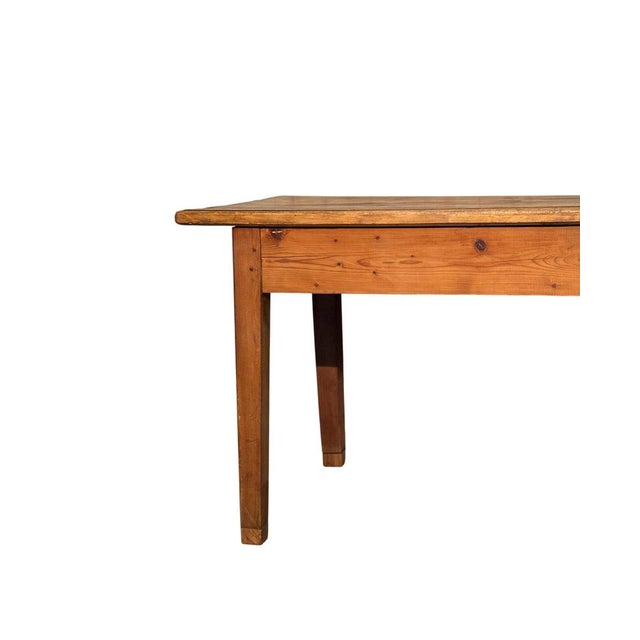 Rustic Early 20th Century Rustic Poplar Wood Table For Sale - Image 3 of 4