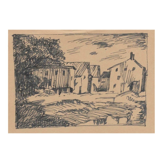 1940s Norman Kent New England Village Scene For Sale