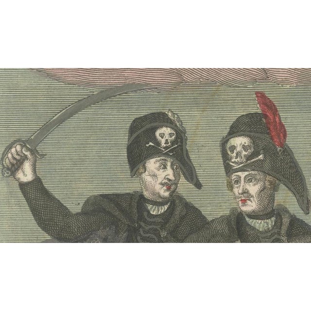 Black Johann Gottfried Böck, Death's Head Skull Hussars, 1750s, Engraving For Sale - Image 8 of 10