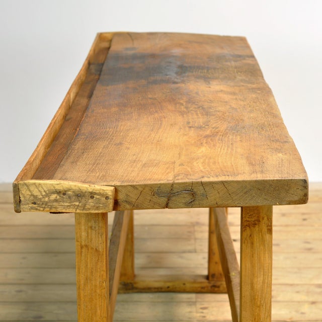 Vintage Oak Work Table, 1920 For Sale - Image 6 of 14