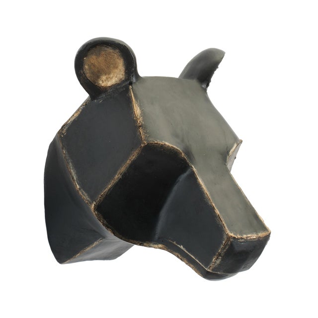 Geometric Bear and Moose Wall Mounts (Set of 2) For Sale In Chicago - Image 6 of 8