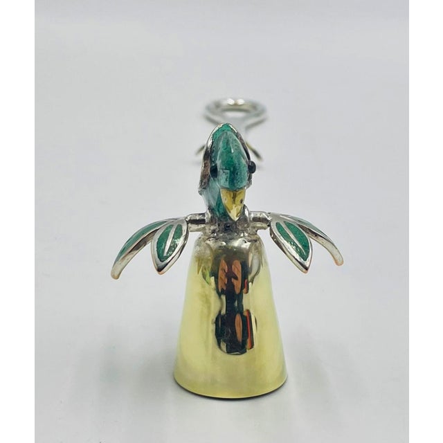 1980s Emilia Castillo Parrot Candle Snuffer With Malachite Inlay, Taxco Mexican Modern For Sale - Image 12 of 17