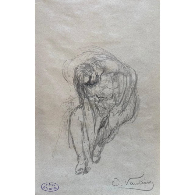 Paper Otto Vautier, L'habillage, 1910, Pencil on Paper For Sale - Image 7 of 7