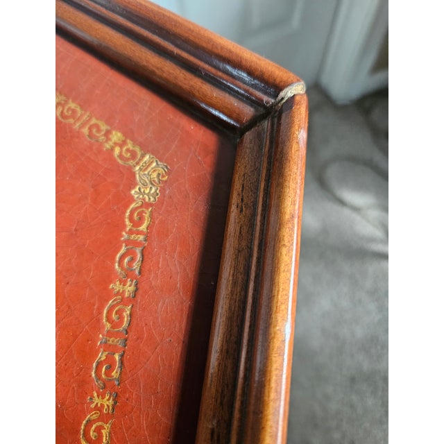 Queen Anne Hexagonal Leather Top Side Table For Sale - Image 9 of 10