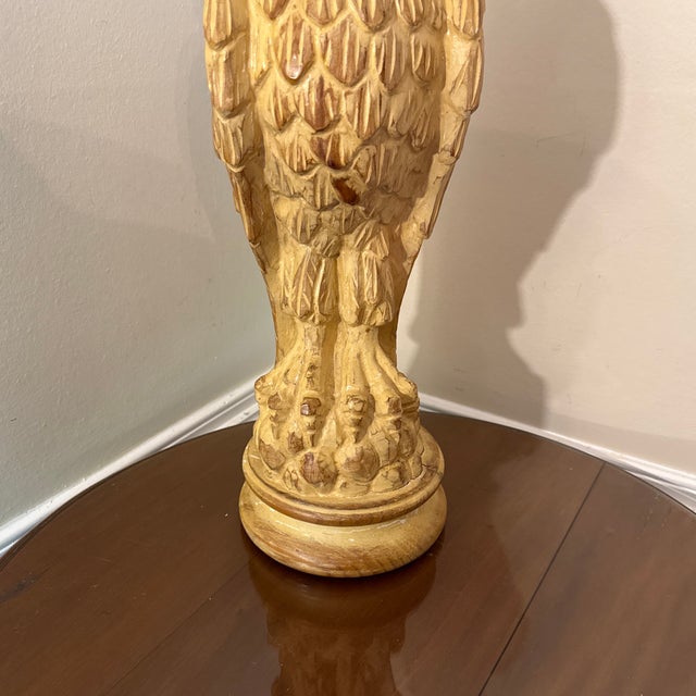 Mid-Century Modern Vintage 1970 Hand Carved Owl Sculputure by Sarrid LTD For Sale - Image 3 of 11