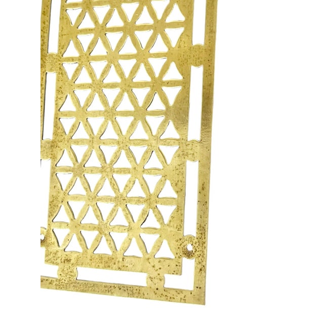 Pair Antique French Brass Treillage Door Push Plates For Sale - Image 4 of 7