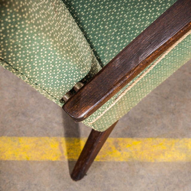 Sprung Seat Armchairs in Geometric Jacquard Fabric from Jaroslav Šmídek, 1950s For Sale - Image 9 of 11