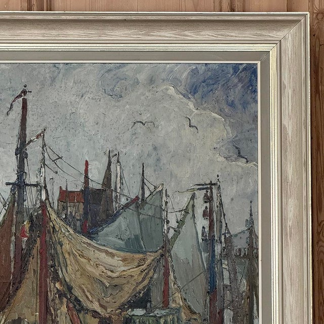 Textile Antique Framed Oil Painting on Canvas by Rene Clarot (1882-1972) For Sale - Image 7 of 17