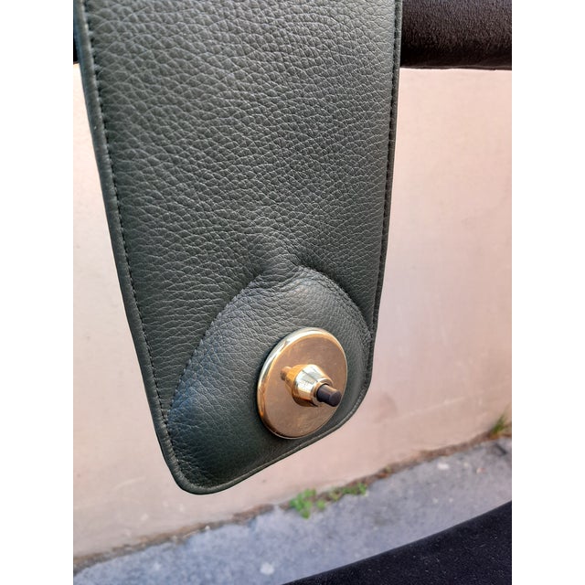 Model LP01 Armchair Lamp in Dark Green, Polished Brass with Power Bank Charging by Luigi Caccia Dominioni for B&B Italia, 1990s For Sale - Image 5 of 12