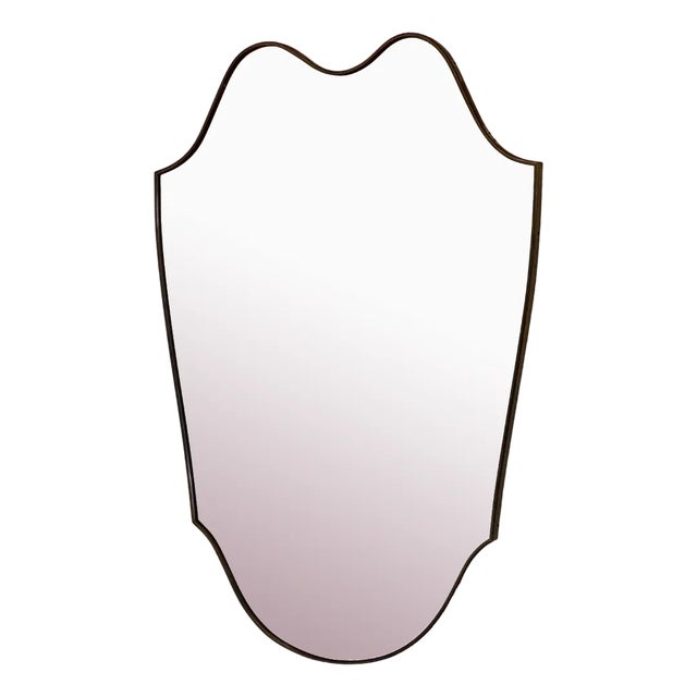 Mirror in Brass in the style of Gio Ponti, 1950s For Sale