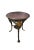 Round Cast Iron Structure Coffee Table With Golden Medallions, Wooden Top & Leather, in Very Good conditions. Designed...