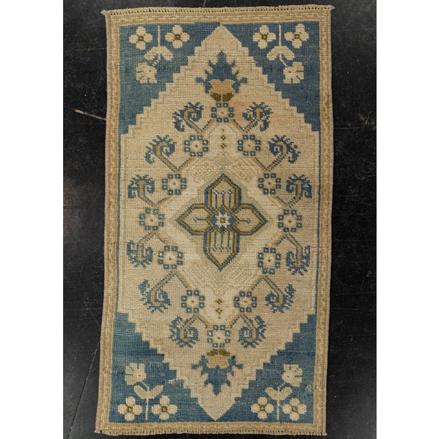 Brown Turkish Mini Rug Oriental Hand Knotted Vintage Rug 1'4" x 2'6" #21197 For Sale - Image 8 of 8