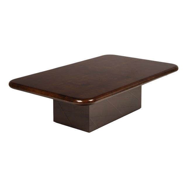 Model 2315 Coffee Table in Parchment and Mirrors by Giorgio Tura for Tura, 1980 For Sale