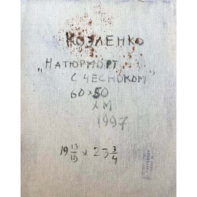 Vintage Large Original Still Life Oil Painting on Canvas, Signed For Sale - Image 10 of 10