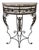 French Art Deco Steel & Marble Demilune Console Table, 1920 For Sale