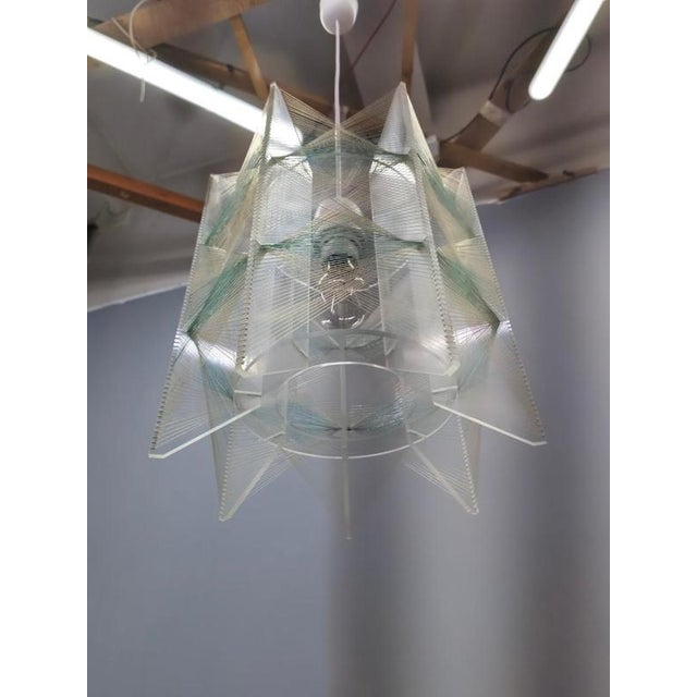 Plastic Space Age String Pendant Lamp in Plastic, Czechoslovakia, 1970s For Sale - Image 7 of 12