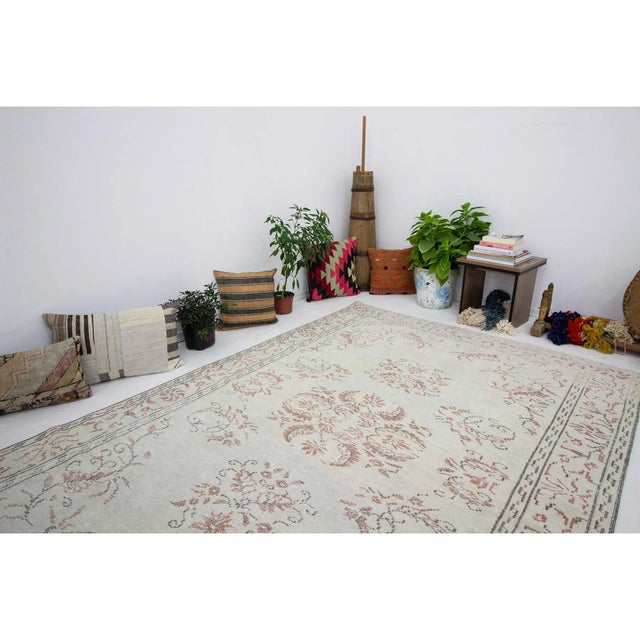 1960s Vintage Faded Turkish Rug- 5′9″ × 8′8″ For Sale In Los Angeles - Image 6 of 7