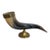 Large Drinking Horn Sculpture on Brass Stand For Sale