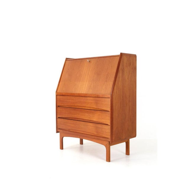 Mid-Century Modern Danish Teak Secretary from Bernhard Pedersen & Søn, 1960s For Sale - Image 3 of 18