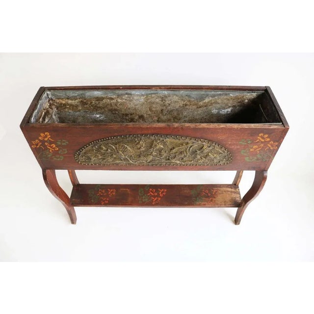 1900 - 1909 Antique French Art Nouveau Planter / Jardiniere in Brass, 1900 For Sale - Image 5 of 12