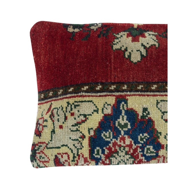 Add a touch of history and warmth to your space with this vintage handmade Turkish wool rug cushion cover. Crafted from...