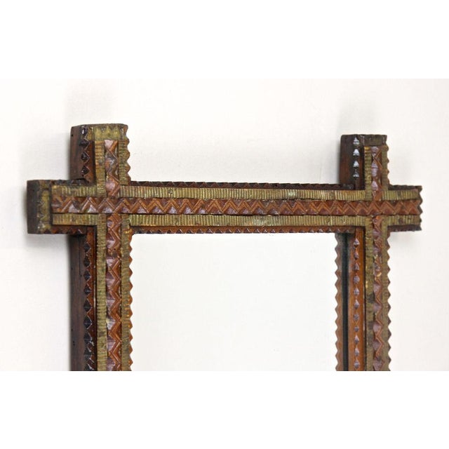 Tramp Art Wall Mirror, Austria, 1870s For Sale - Image 4 of 18