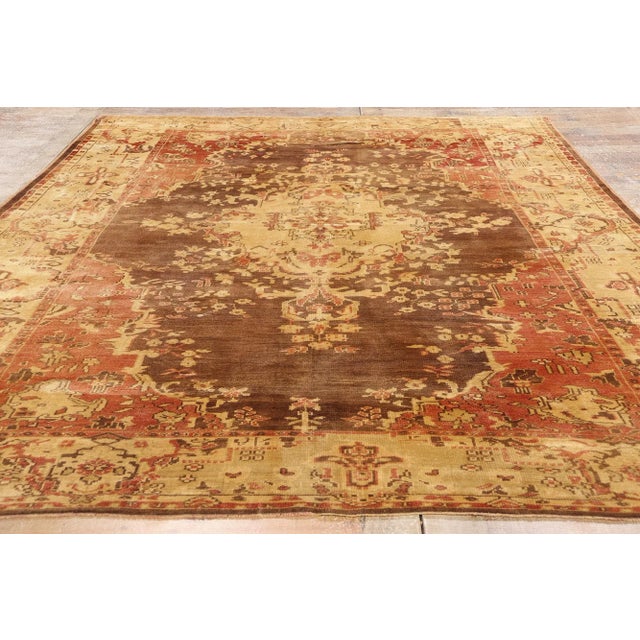 Vintage Turkish Oushak Rug - 07'00 X 10'01 For Sale - Image 9 of 10