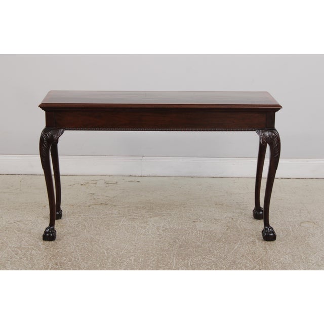 Age: c1998 Details: #1 Finish Mahogany Banded Contrasting Border Top Ball -N- Claw Feet Fine Carved Details High Quality...