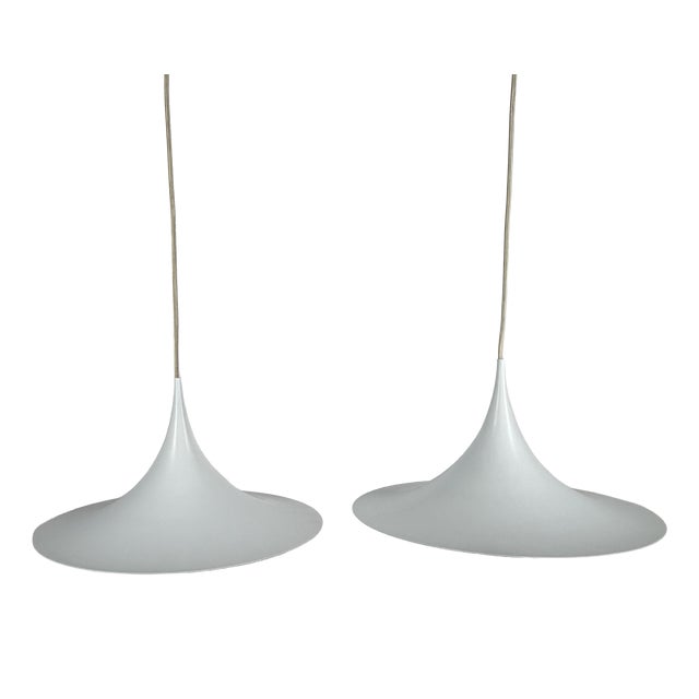 Vintage Semi Pendant Lamps by Claus Bonderup & Torsten Thorup for Fog & Mørup, 1970, Set of 2 For Sale