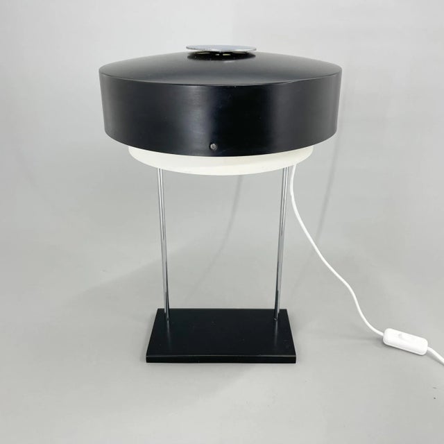 Black Mid-Century Table Lamp attributed to Josef Hůrka for Napako, 1960s For Sale - Image 8 of 12