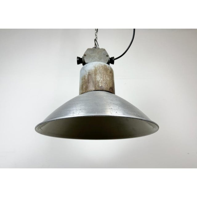 Industrial Aluminium Pendant Lamp from Polam Wilkasy, 1960s For Sale - Image 9 of 18