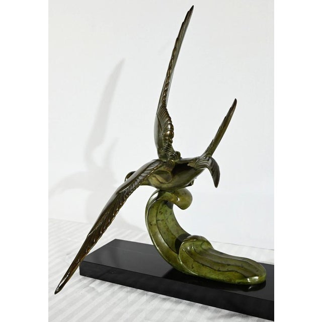L.Rochard, Seagull on a Wave, 20th Century, Bronze For Sale - Image 4 of 18