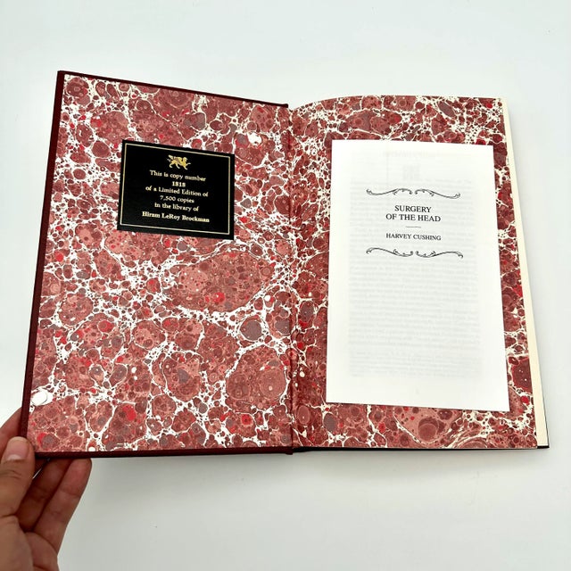 1990s Late 20th Century Limited Edition Red & 22k Gold Leather Bound Medicine Books a Pair For Sale - Image 5 of 12