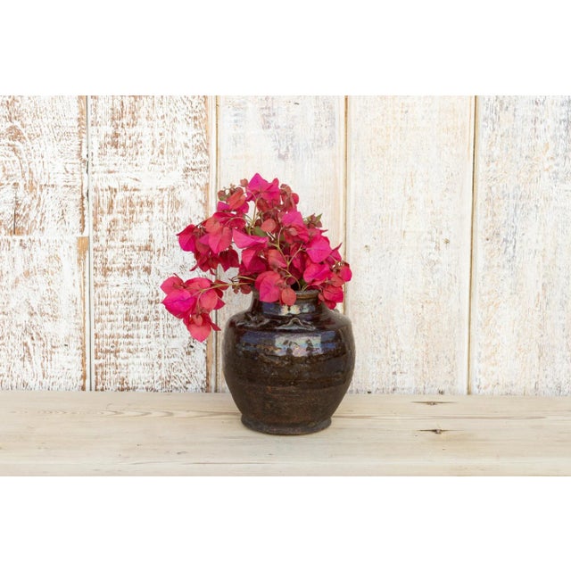 Ceramic Dark Brown Southeast Asian Martaban Pot For Sale - Image 7 of 8