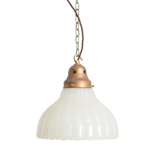 Glass Moonstone Pendant Light from Jefferson, 1940s For Sale